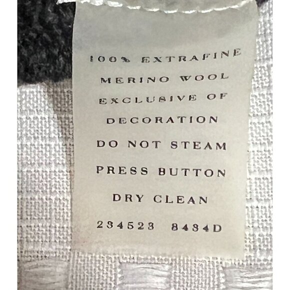 Ann Taylor Merino Wool Women's Medium Cardigan Sweater Ruffled Trim Bow Luxury - Picture 12 of 12